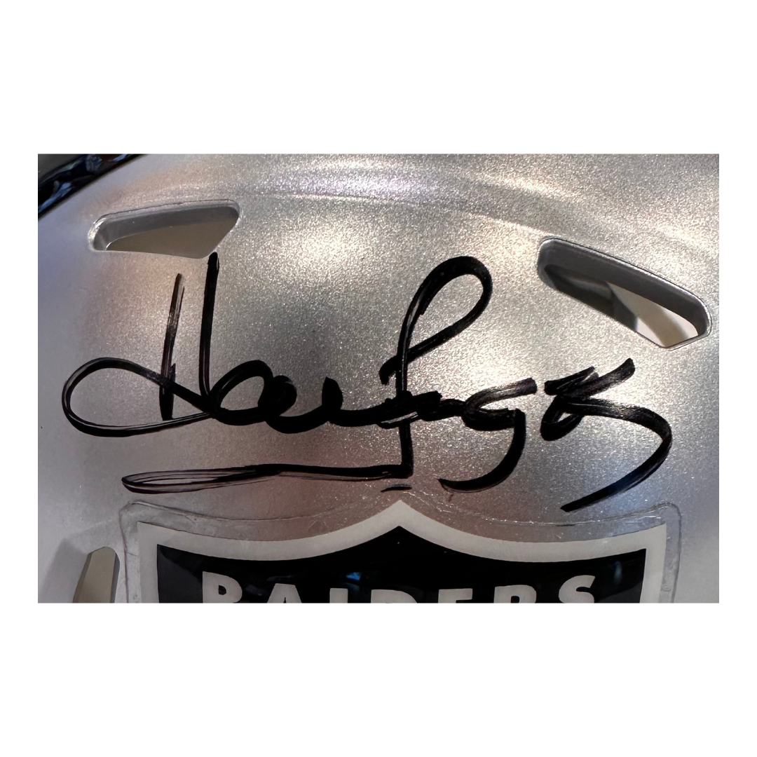 Howie Long Oakland Raiders Autographed Mini Speed Helmet - Beckett COA