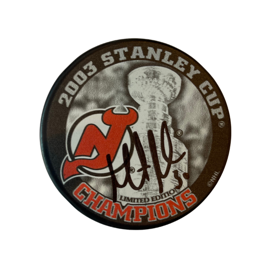Martin Brodeur New Jersey Devils Autographed 2003 Stanley Cup Champions Limited Edition Puck - JSA COA