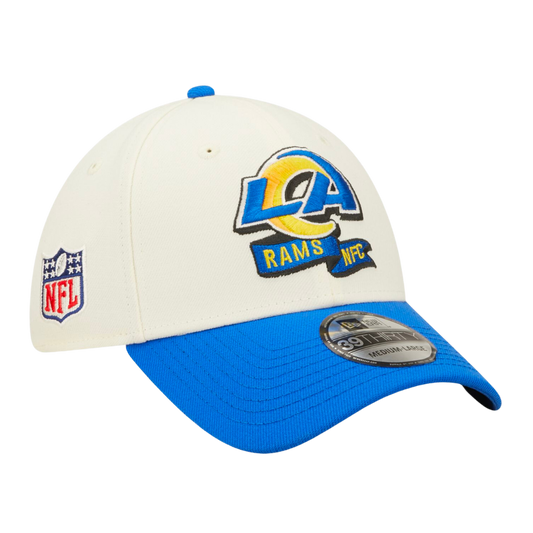 Los Angeles Rams Cream/Royal 2022 Sideline 39THIRTY Flex Hat