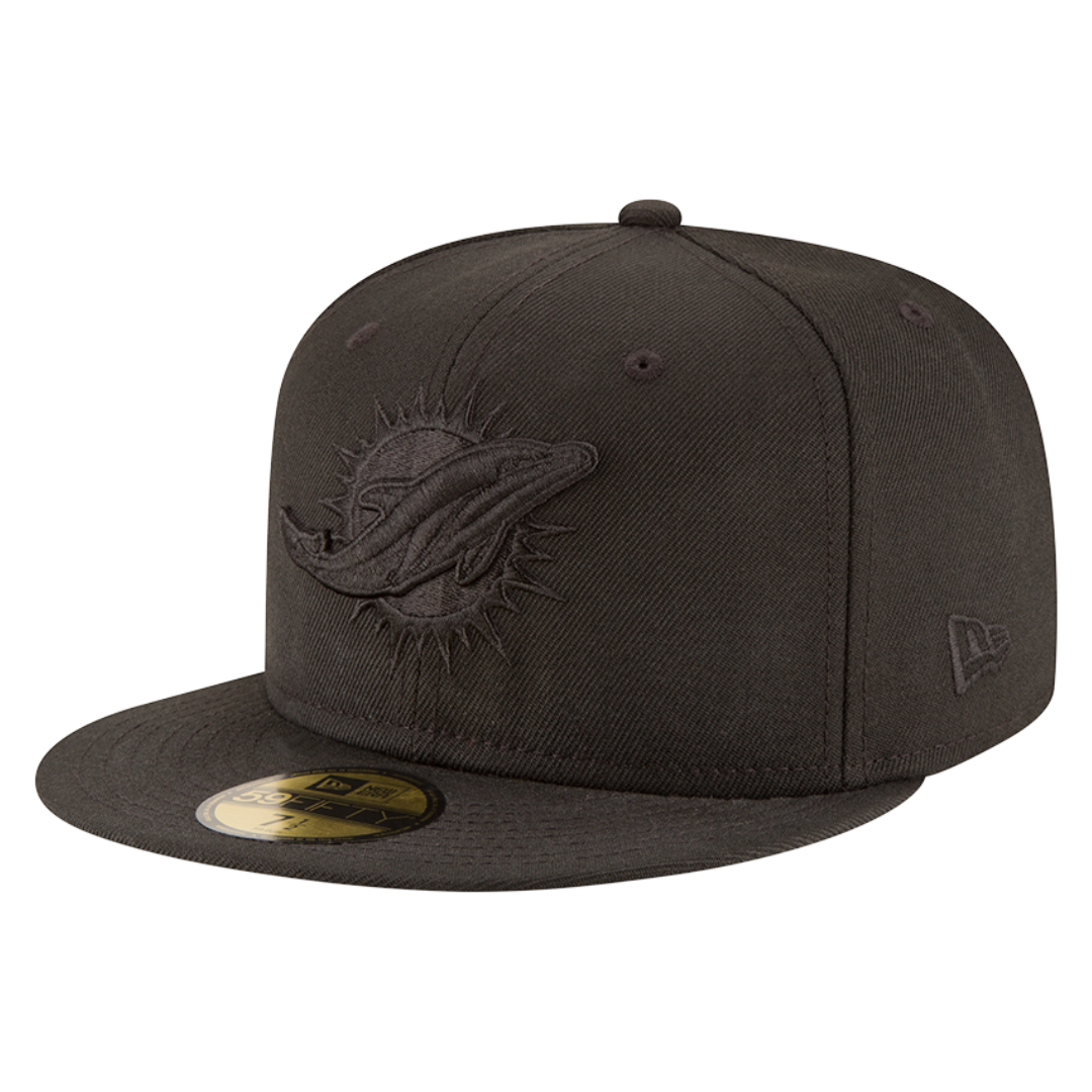 Miami Dolphins Black On Black 59FIFTY Fitted Hat