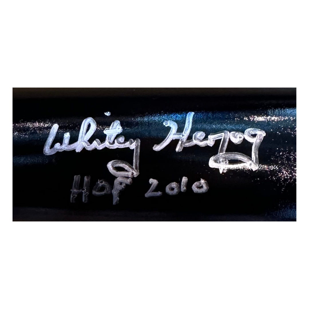 Whitey Herzog St Louis Cardinals Autographed Black Big Stick Black Bat w/ HOF Inscription - JSA