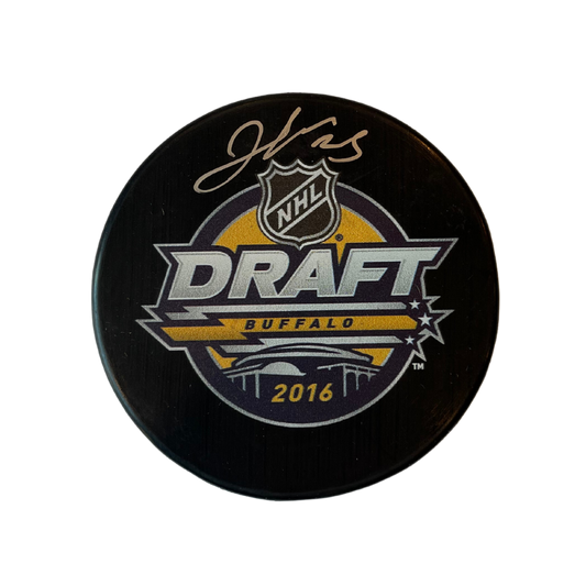 Jordan Kyrou St Louis Blues Autographed 2016 NHL Draft Puck - JSA COA