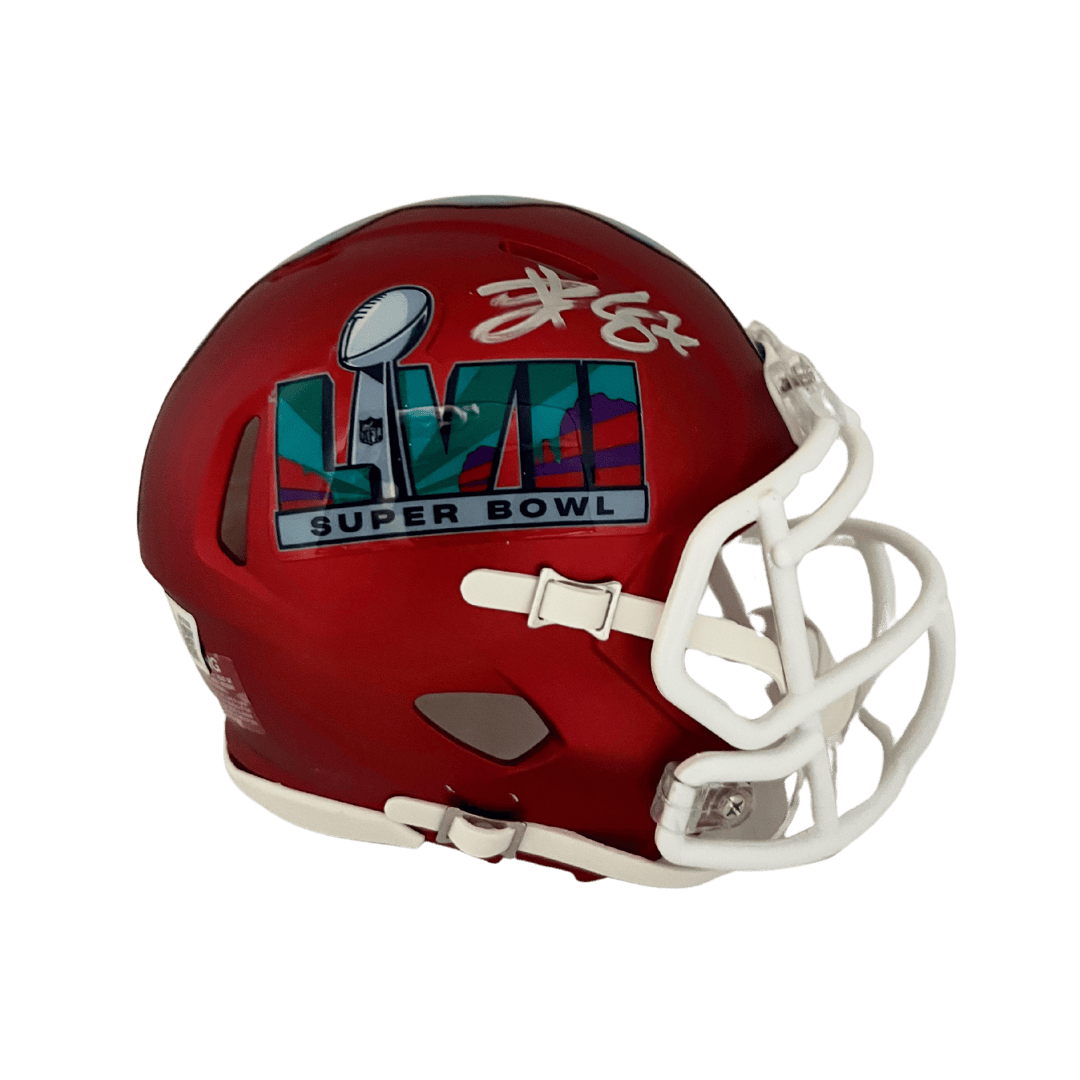 Travis Kelce Kansas City Chiefs Autographed Super Bowl LVII Mini Speed Helmet - Beckett COA