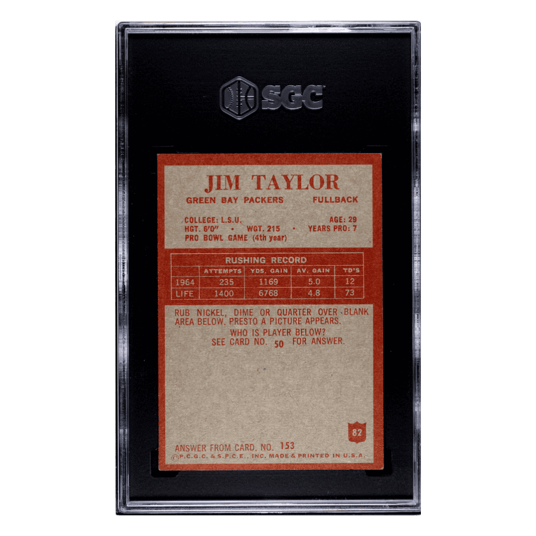 Jim Taylor SGC 6 1965 Philadelphia Card #82