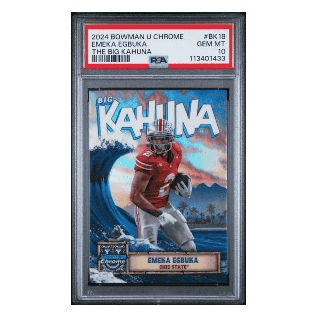 Emeka Egbuka PSA 10 2024 Bowman University Chrome The Big Kahuna Card #BK18