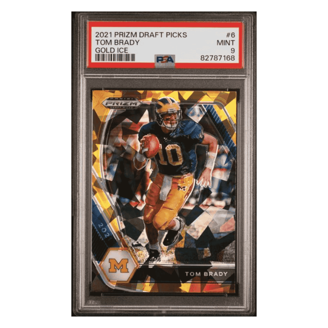 Tom Brady PSA 9 2021 Panini Prizm Draft Picks Gold Ice Card #6