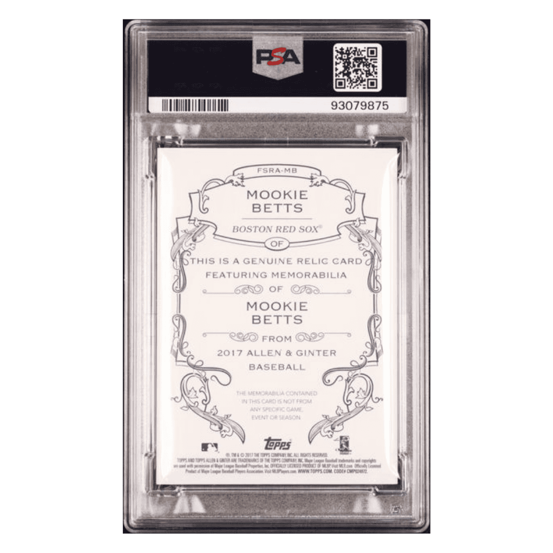 Mookie Betts PSA 9 2017 Topps Allen & Ginter Full Size Relic Card #MB