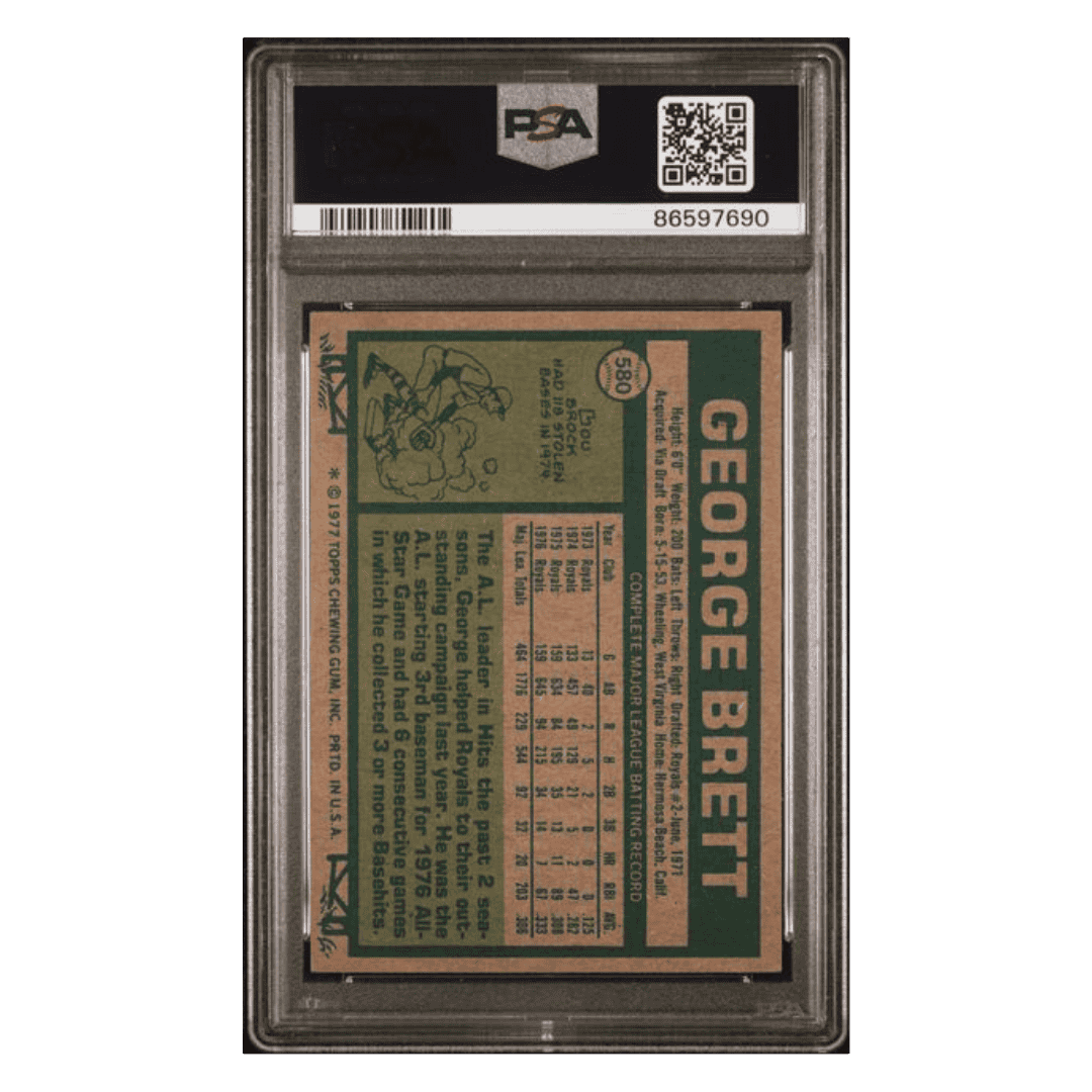 George Brett PSA 8 1977 Topps A.L. All Stars Card #580