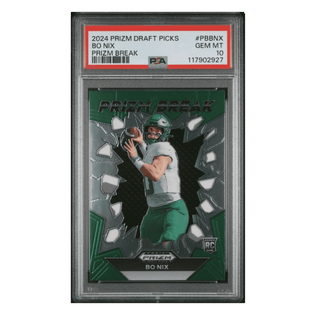 Bo Nix PSA 10 2024 Panini Prizm Draft Picks Prizm Break Rookie RC Card #PBBNX