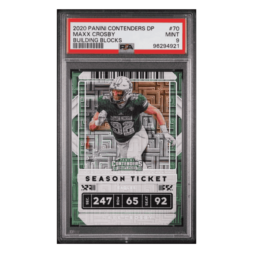 Maxx Crosby PSA 9 2020 Panini Contenders Draft Picks Building Blocks #d/ 10 Card #70