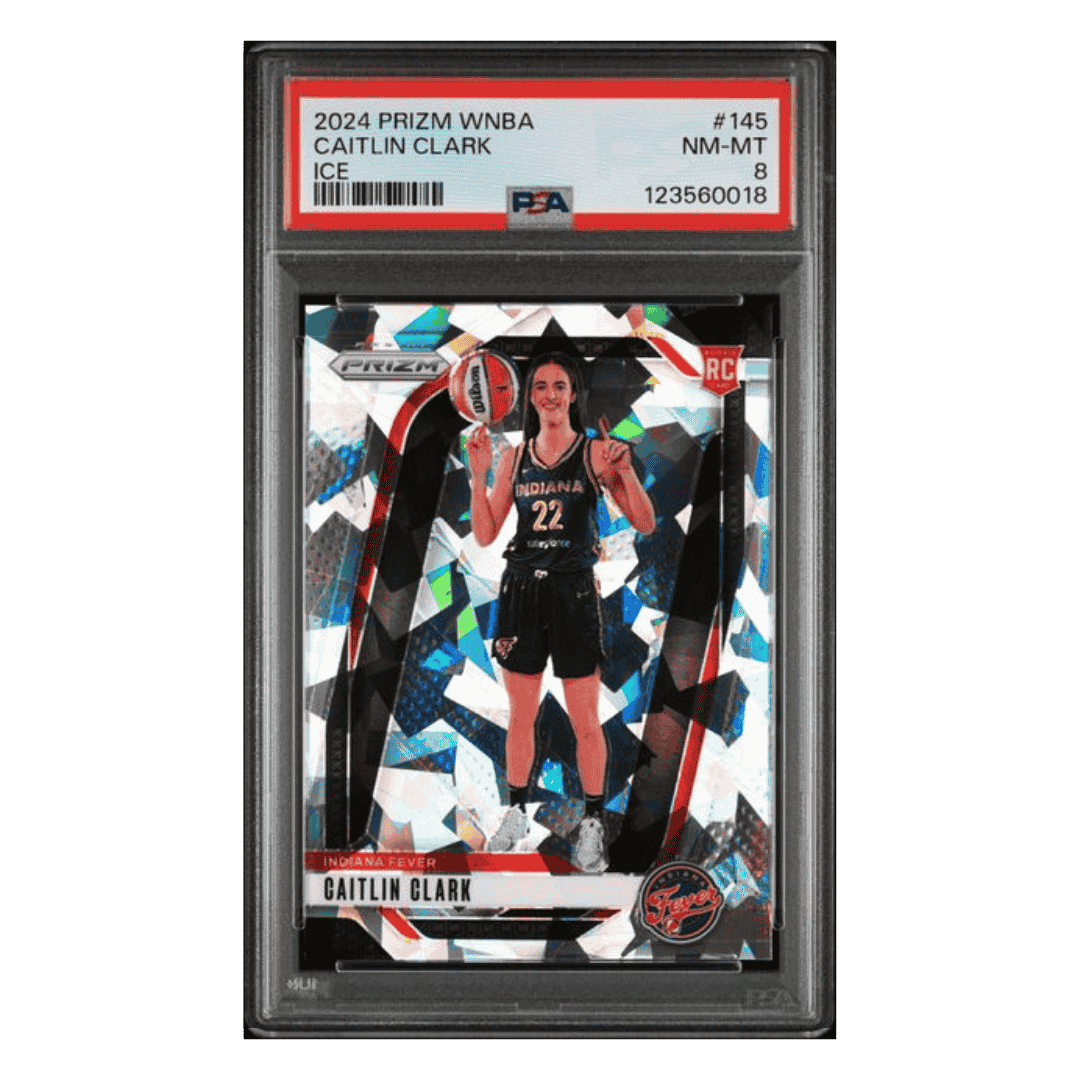 Caitlin Clark PSA 8 2024 Panini Prizm WNBA Ice Rookie RC Card #145