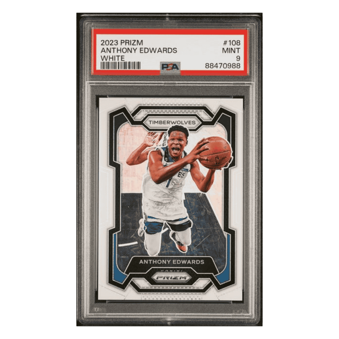 Anthony Edwards PSA 9 2023 Panini Prizm White #d/175 Card #108