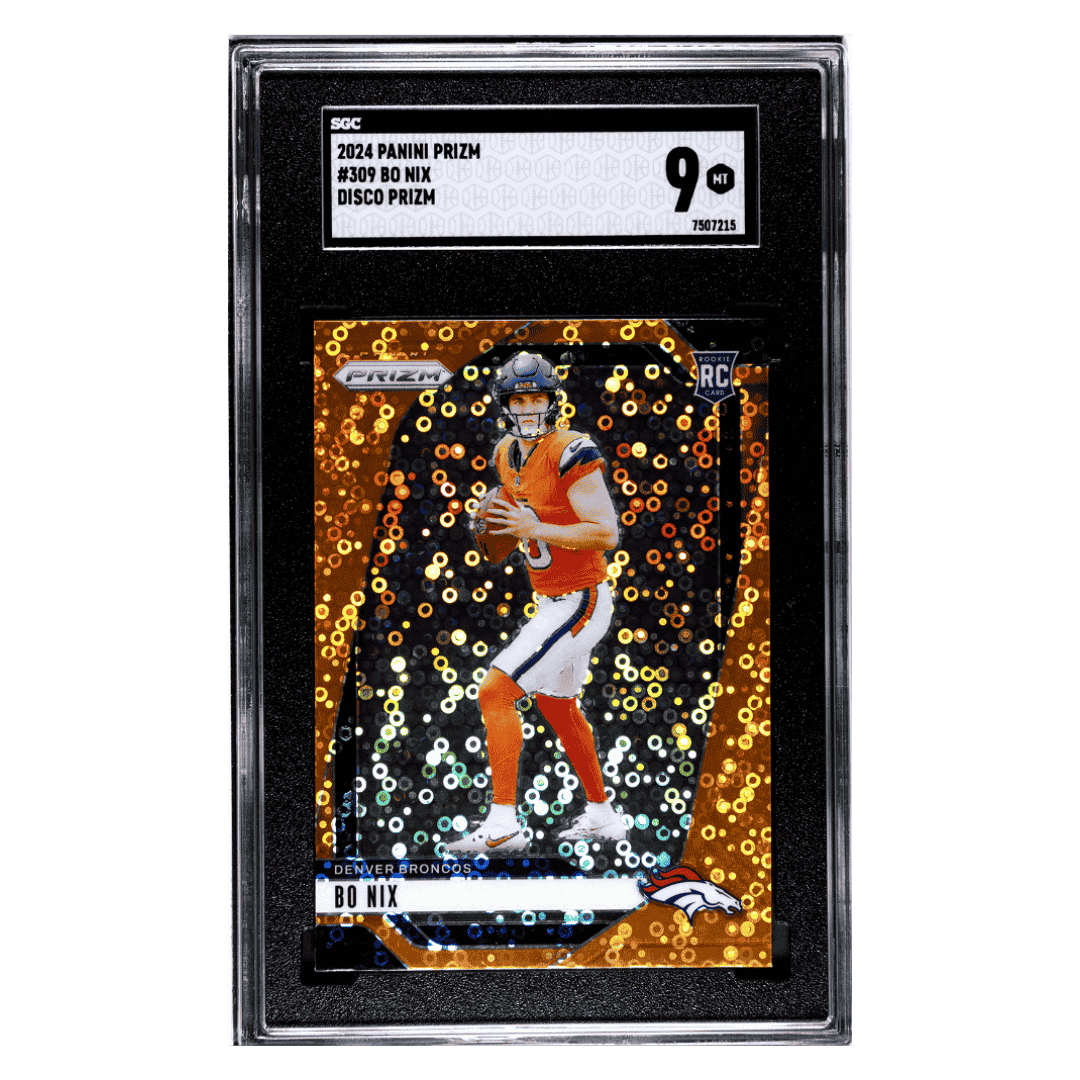Bo Nix SGC 9 2024 Panini Prizm Disco Rookie RC Card #309