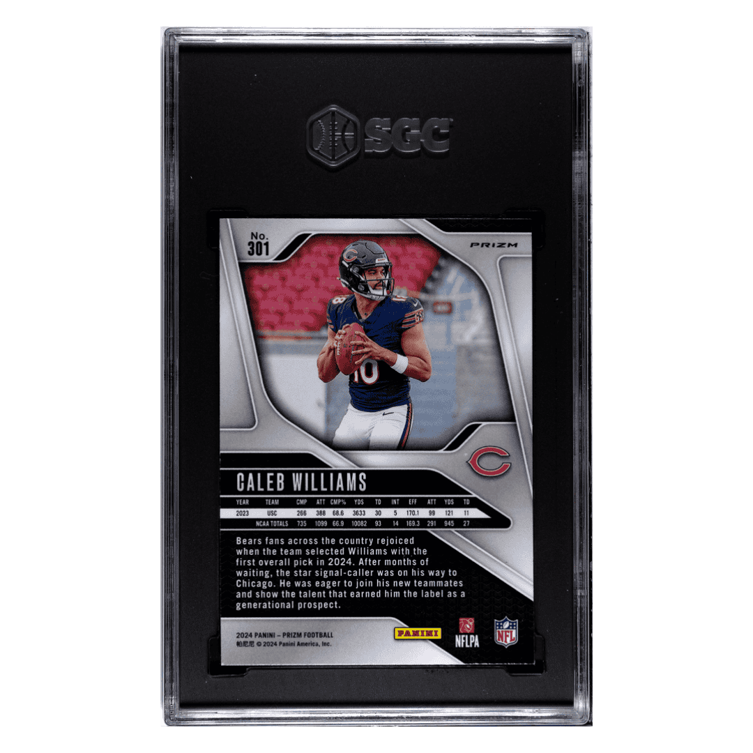 Caleb Williams SGC 9 2024 Panini Prizm Lazer Rookie RC Card #301