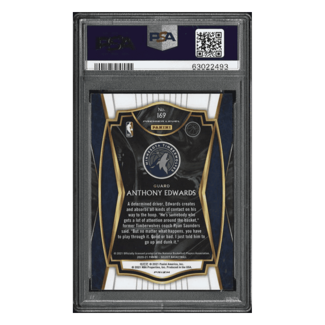 Anthony Edwards PSA 10 2020 Panini Select Silver Prizm Rookie RC Card #169