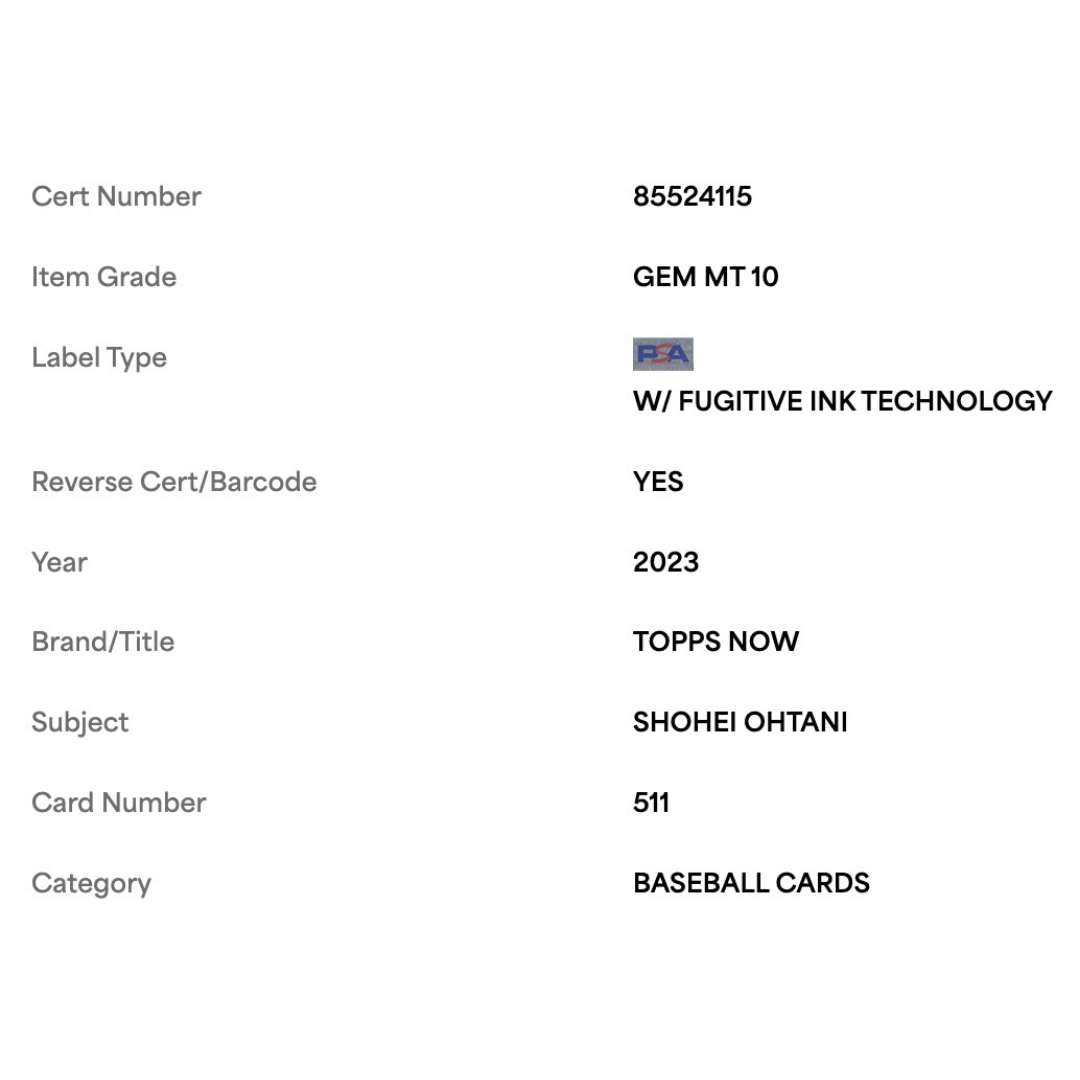 Shohei Ohtani PSA 10 2023 Topps Now Card #511