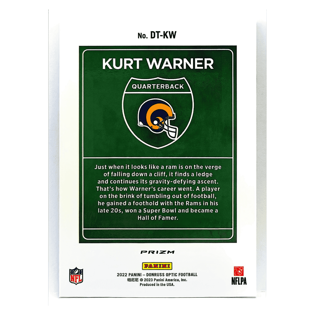 Kurt Warner 2022 Panini Donruss Optic Downtown! Card #DT-KW