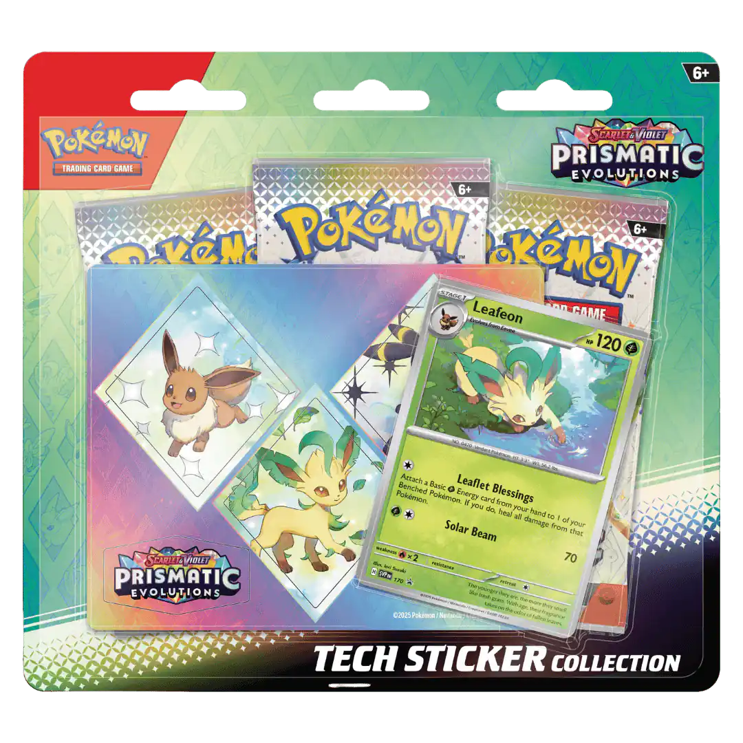 Pokémon TCG: Scarlet & Violet Prismatic Evolutions Leafeon Tech Sticker Collection