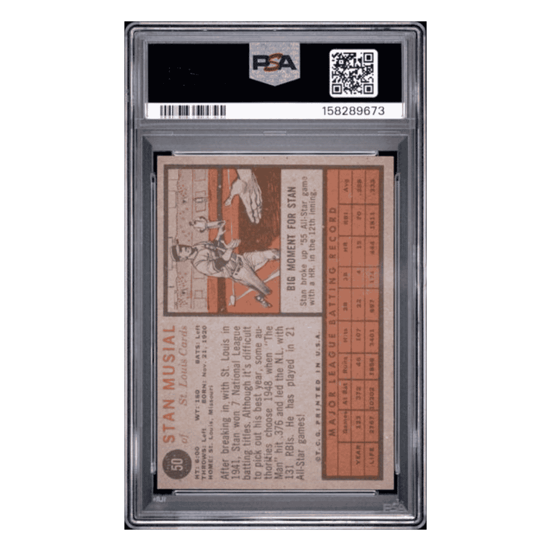 Stan Musial PSA 6 1962 Topps Card #50