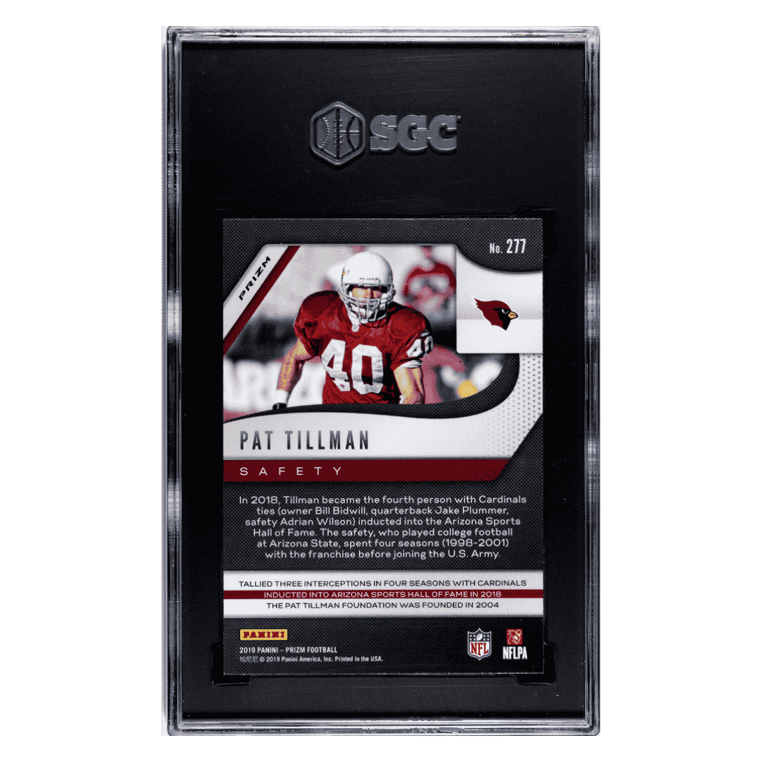 Pat Tillman SGC 10 2019 Panini Prizm Red/ White/ Blue Prizm Card #277