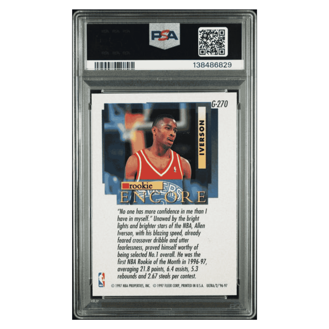 Allen Iverson PSA 8 1996 Fleer Ultra Gold Medallion Card #G270