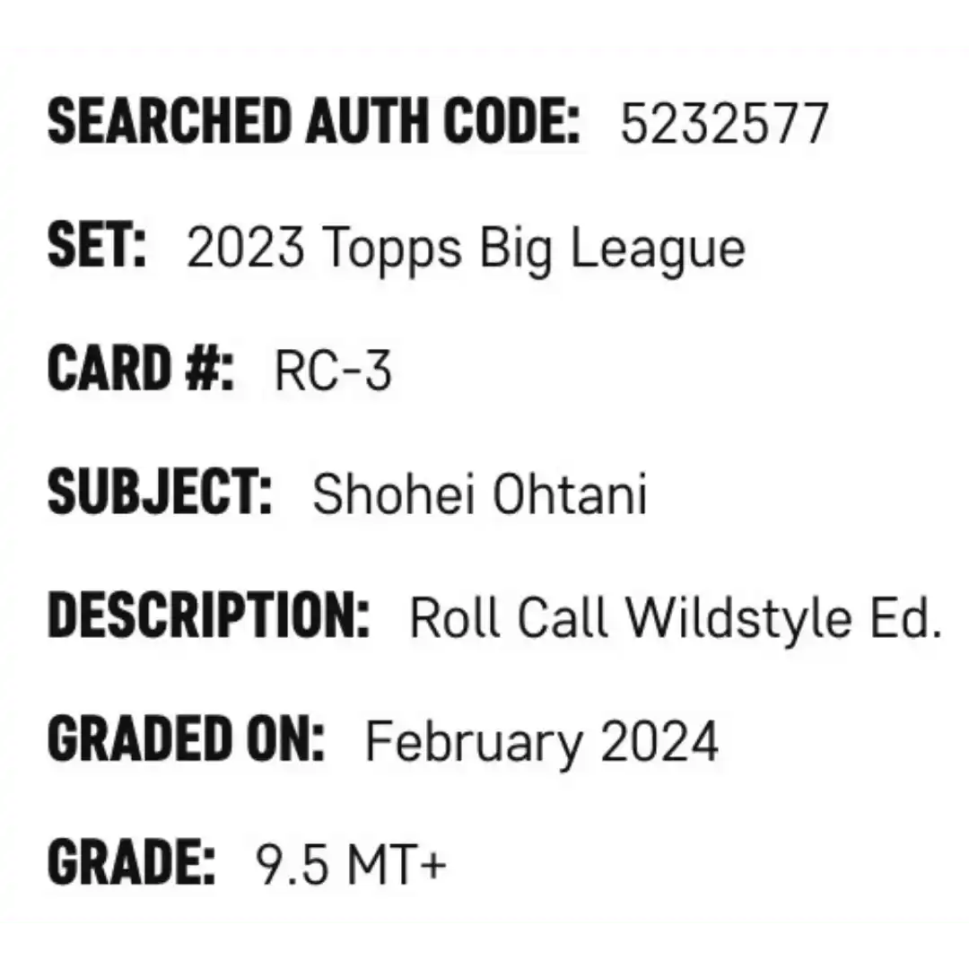 Shohei Ohtani SGC 9.5 2023 Topps Big League Roll Call Wildstyle Edition Card #RC-3