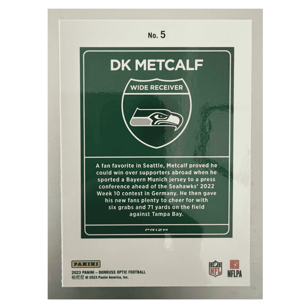 DK Metcalf 2023 Panini Donruss Optic International Downtown Card #5