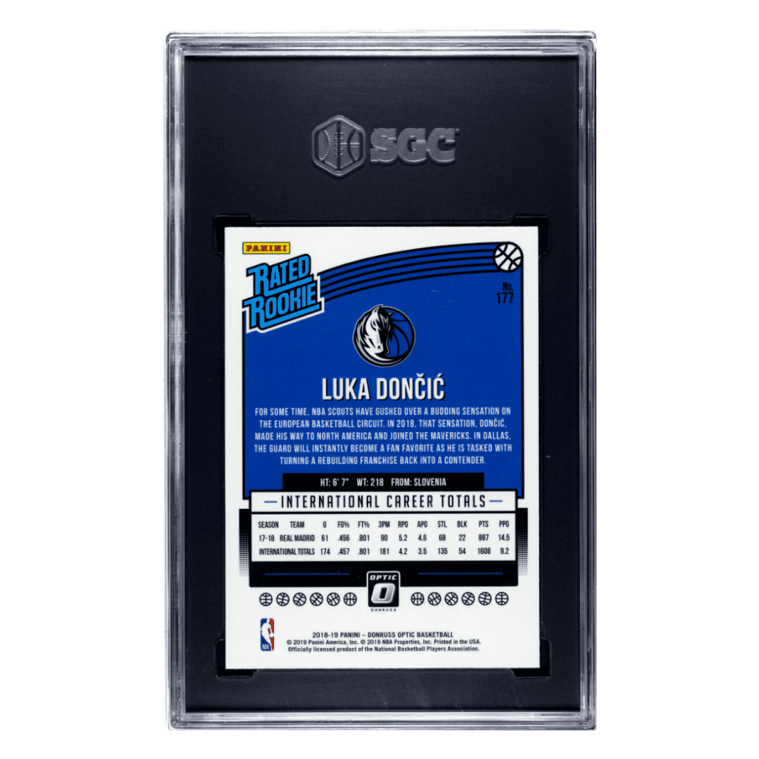 Luka Doncic SGC 9 2018-19 Panini Donruss Optic Rated Rookie Card #177