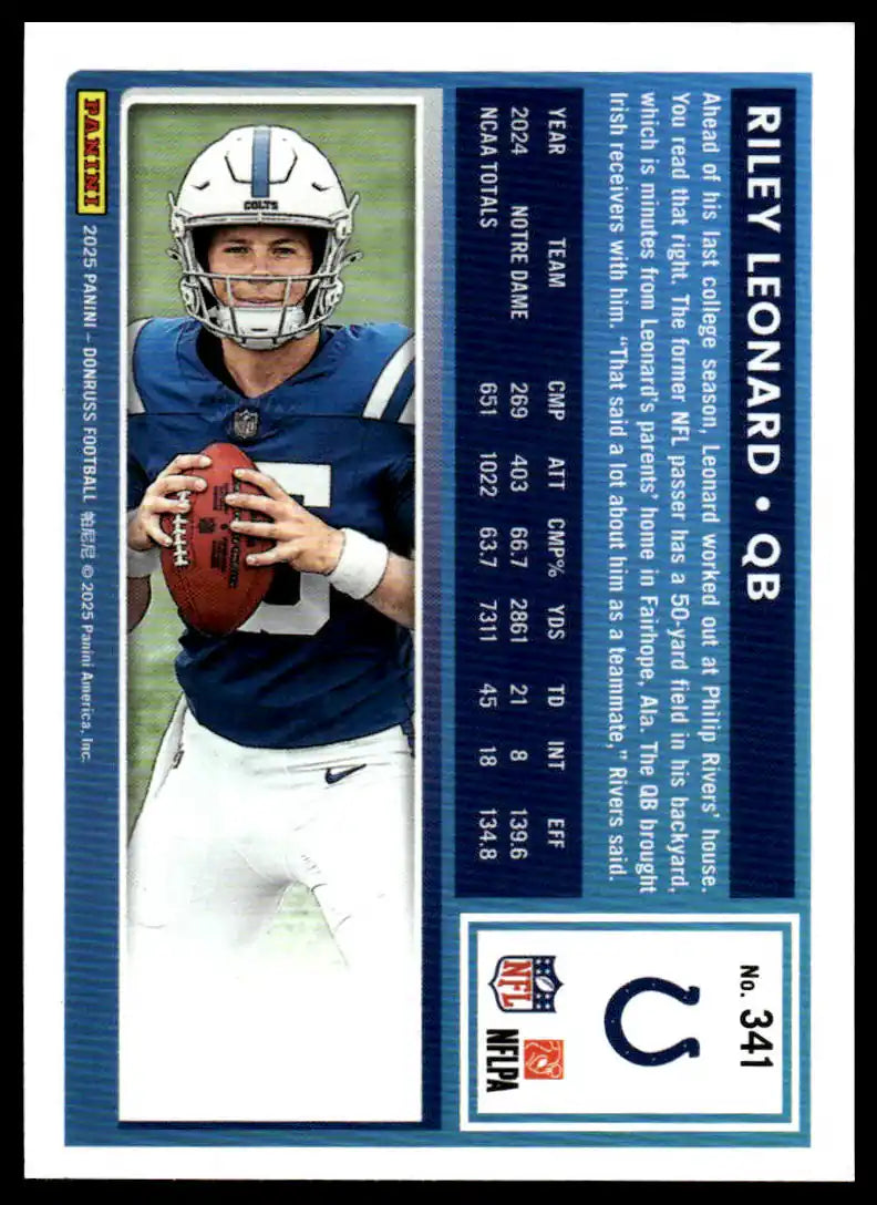 2025 Donruss - Riley Leonard Press Proofs Purple - Football #341