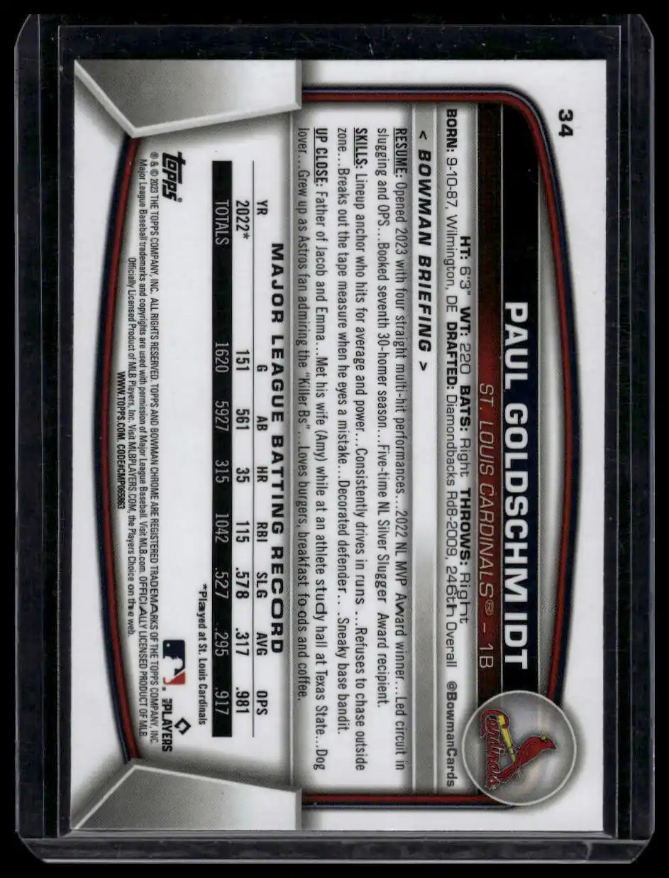 2023 Bowman Chrome - Paul Goldschmidt - Baseball #34
