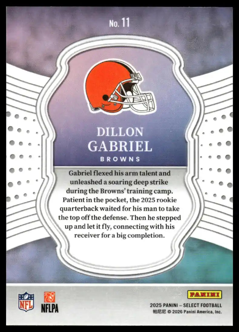 2025 Panini Select - Dillon Gabriel Select Certified Rookies - Football #11