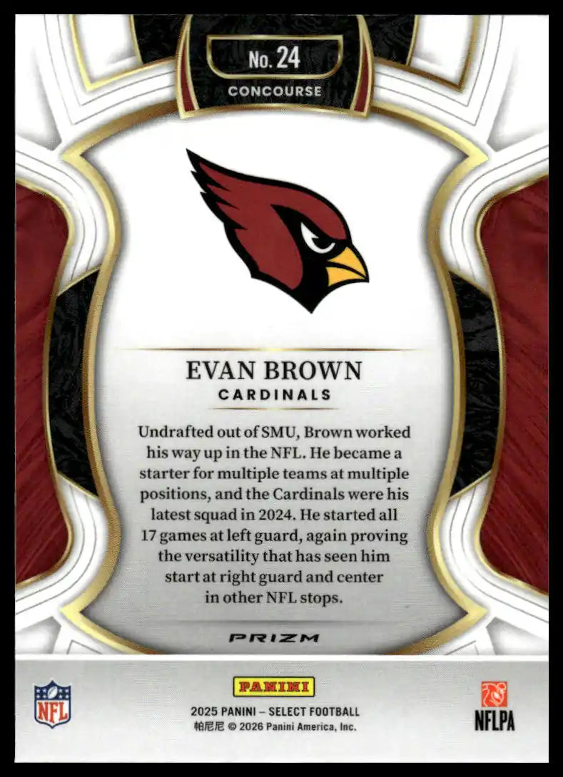 2025 Panini Select - Evan Brown Black and Green Prizm Shock - Football #24