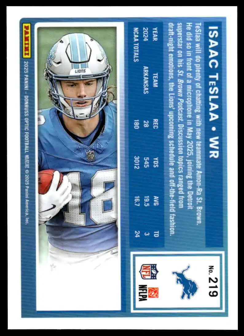 2025 Donruss Optic - Isaac TeSlaa - Football #219