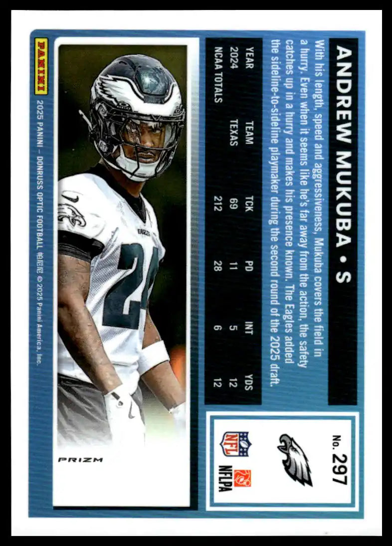 2025 Donruss Optic - Andrew Mukuba Purple Shock - Football #297