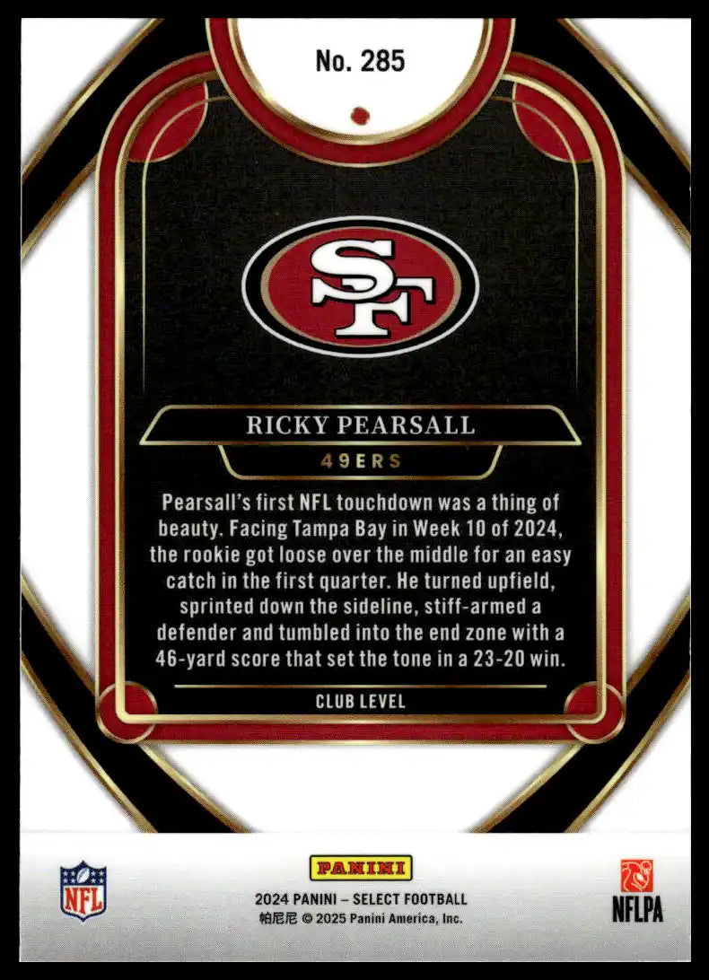2024 Panini Select - Ricky Pearsall - Football #285