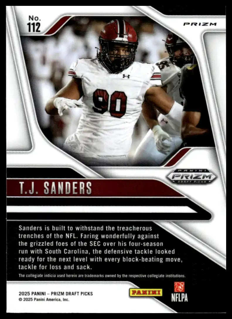 2025 Panini Prizm Draft Picks - T.J. Sanders Prizms Gold Ice - Football #112