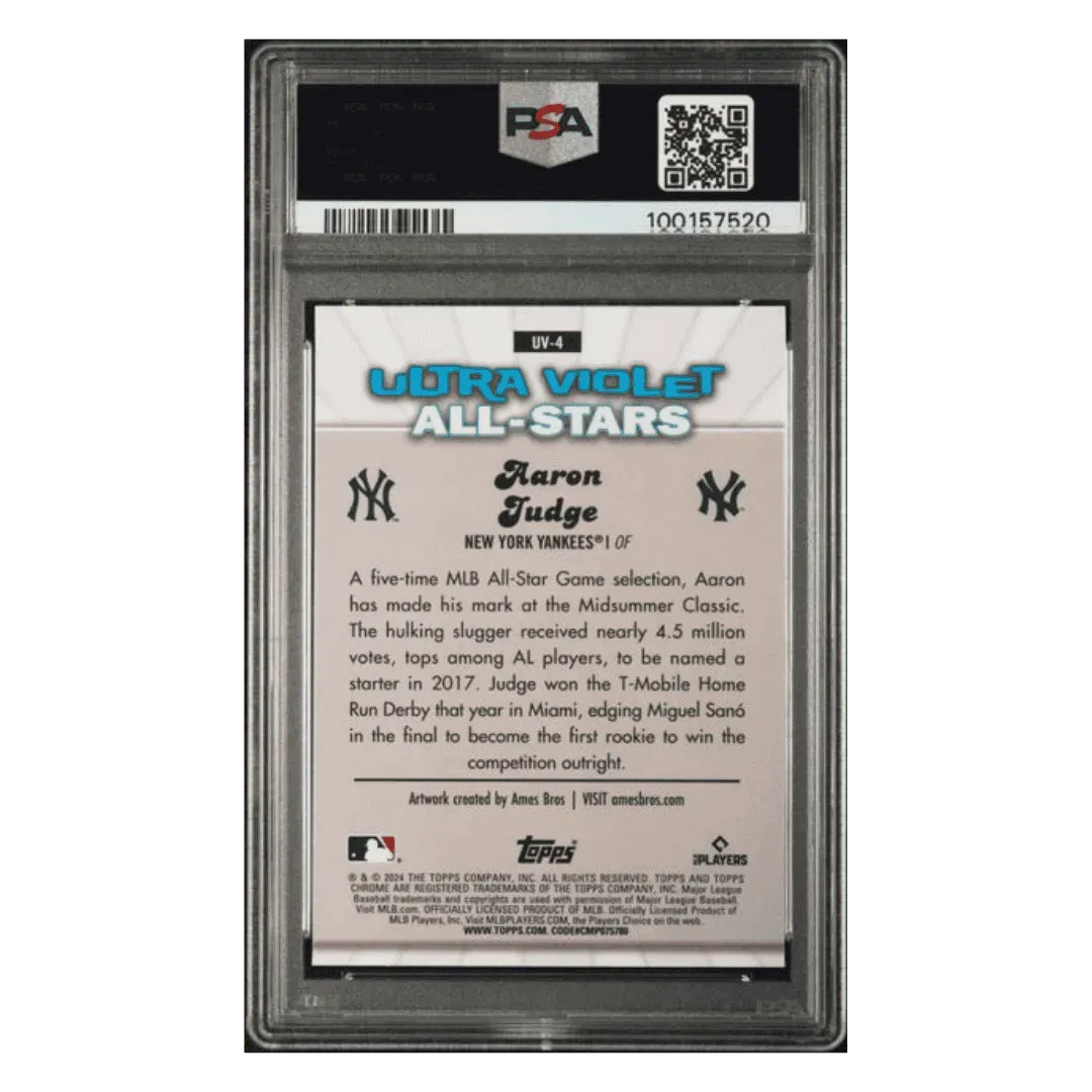 Aaron Judge PSA 9 2024 Topps Chrome Ultraviolet All Stars Card #UV4