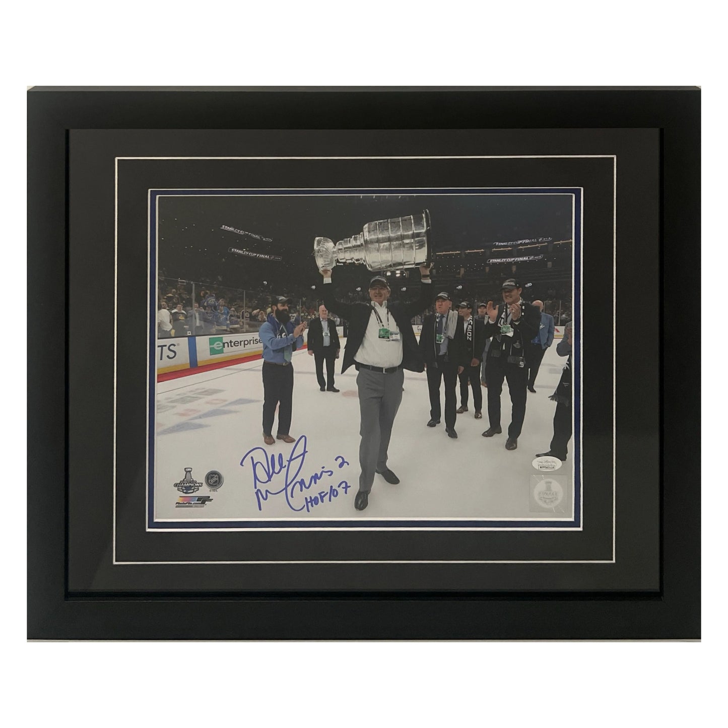 Al Macinnis St Louis Blues Autographed Framed 11x14 Photo with Inscription - JSA COA