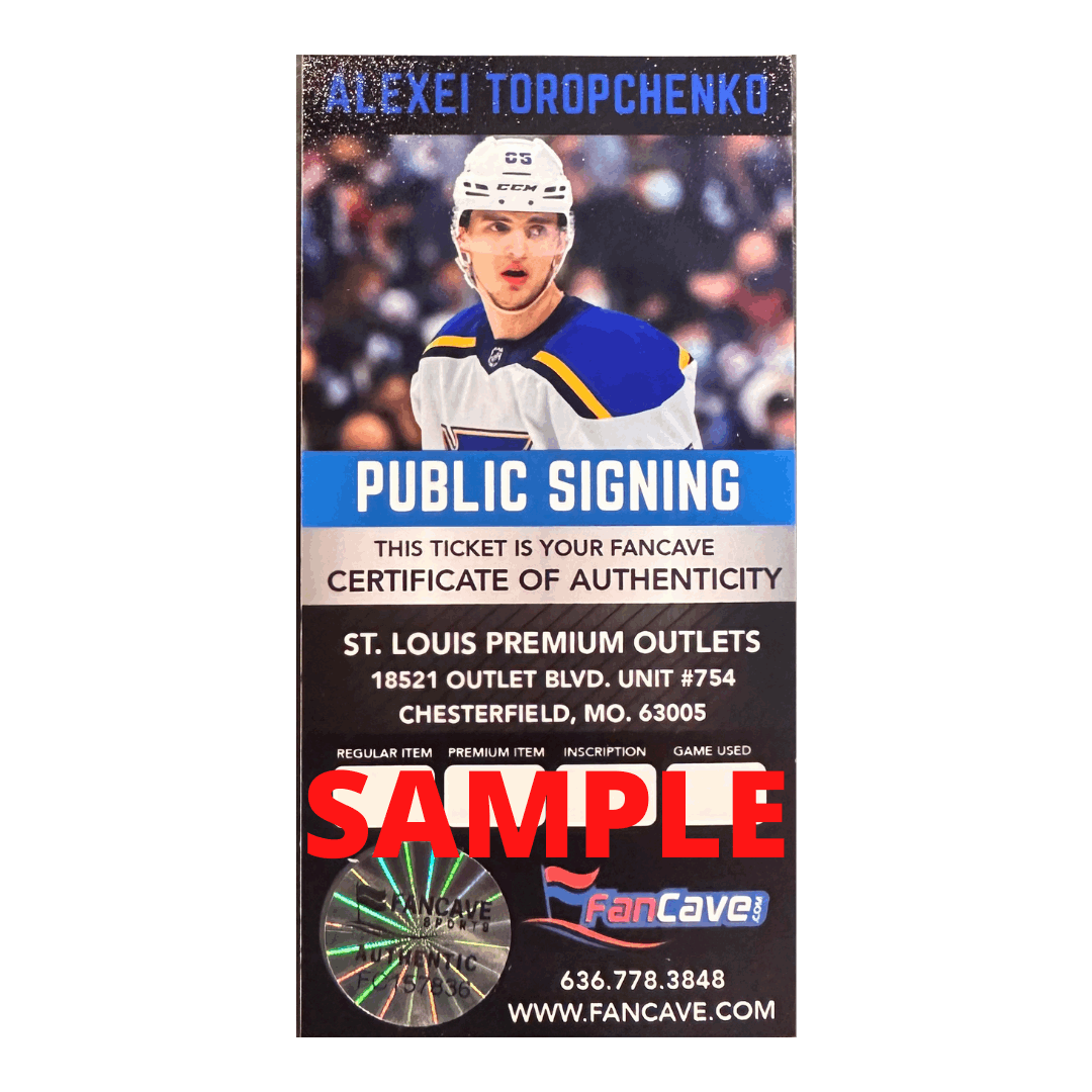 Alexei Toropchenko St Louis Blues Autographed Logo Puck - Fan Cave COA