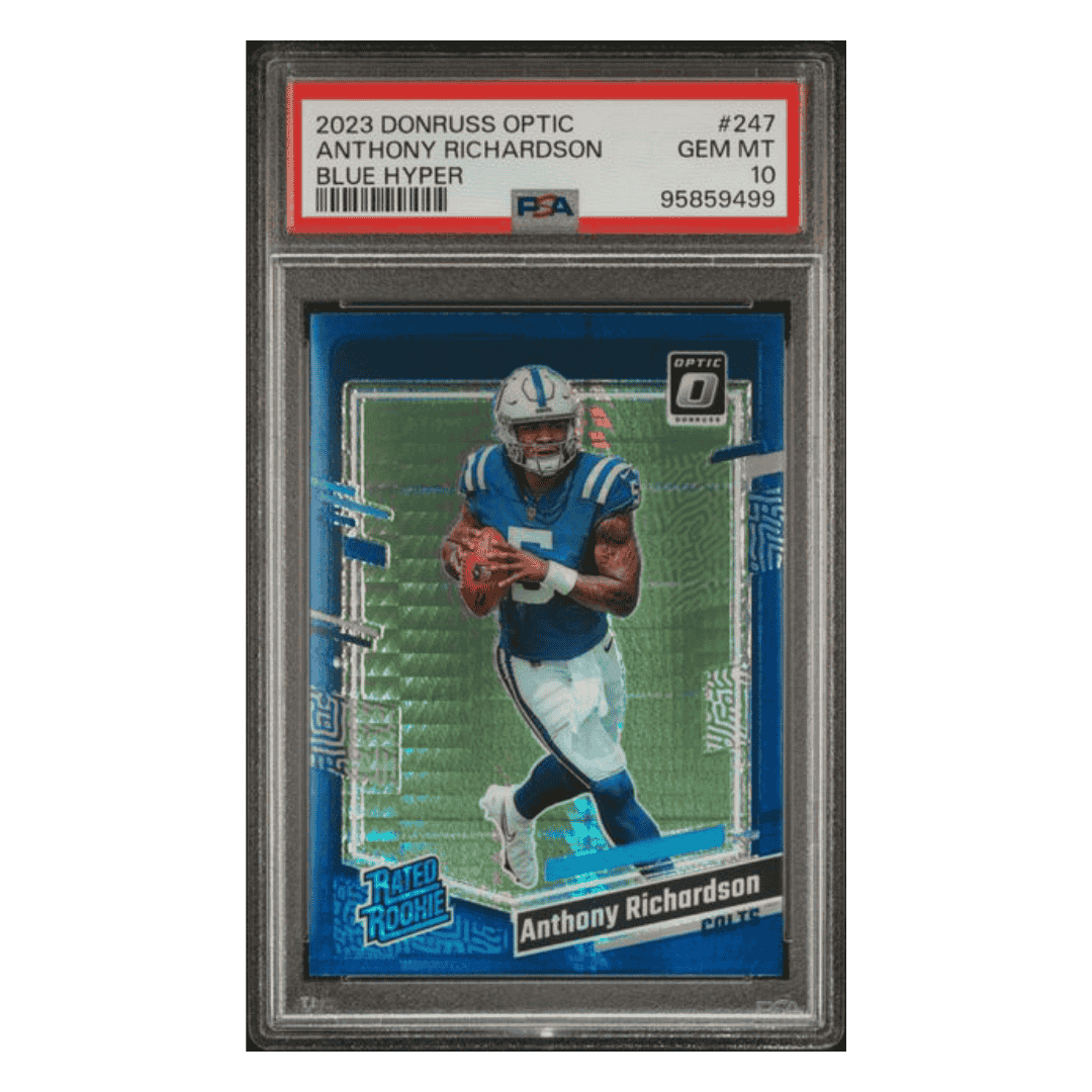 Anthony Richardson PSA 10 2023 Panini Donruss Optic Blue Hyper Rated Rookie Card #247