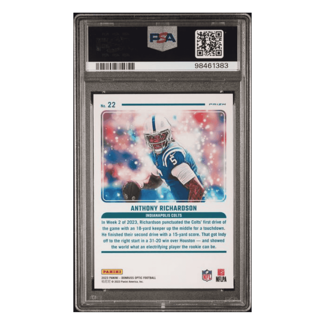 Anthony Richardson PSA 10 2023 Panini Donruss Optic Mythical Rookie RC Card #22