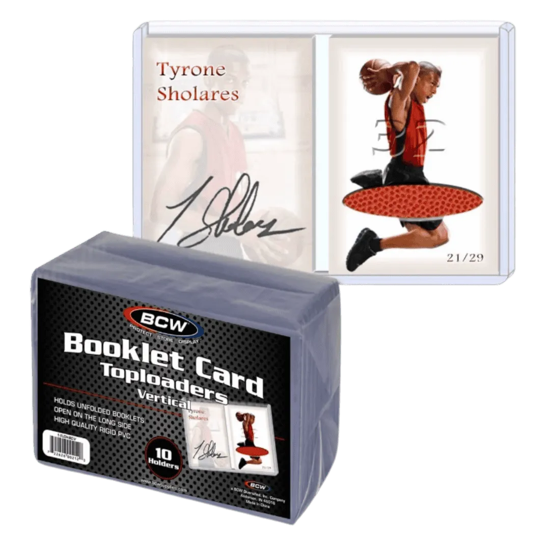 BCW Toploader Booklet Card (Vertical) Holder 5 3/8"x 3 13/16" Standard - 10 Pack