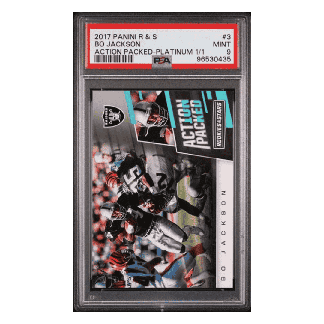 Bo Jackson PSA 9 2017 Panini Rookies & Stars Action Packed Platinum 1/1 Retro Card #3