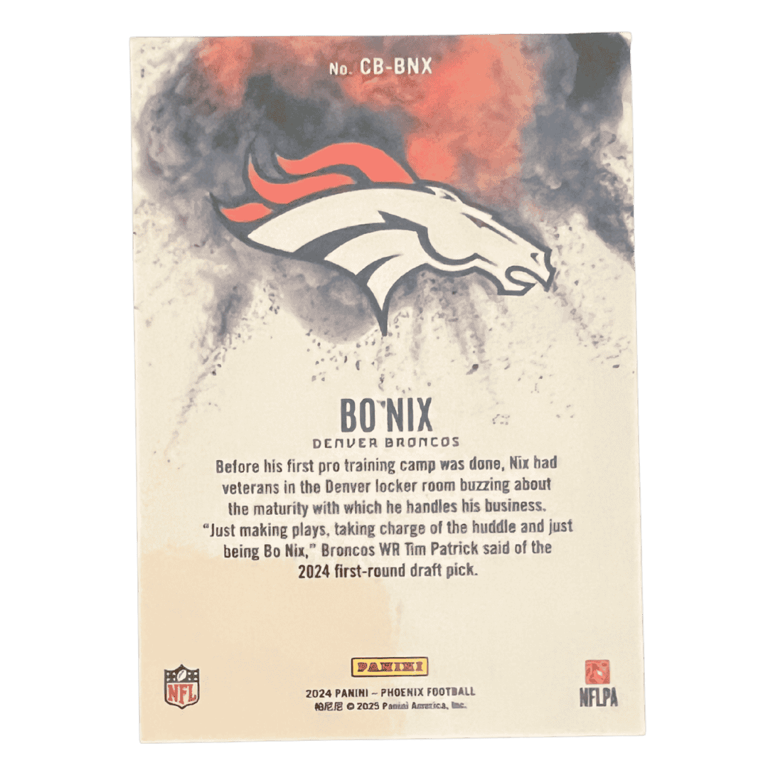 Bo Nix 2024 Panini Phoenix Color Blast Rookie RC Case Hit SSP Card #CB-BNX