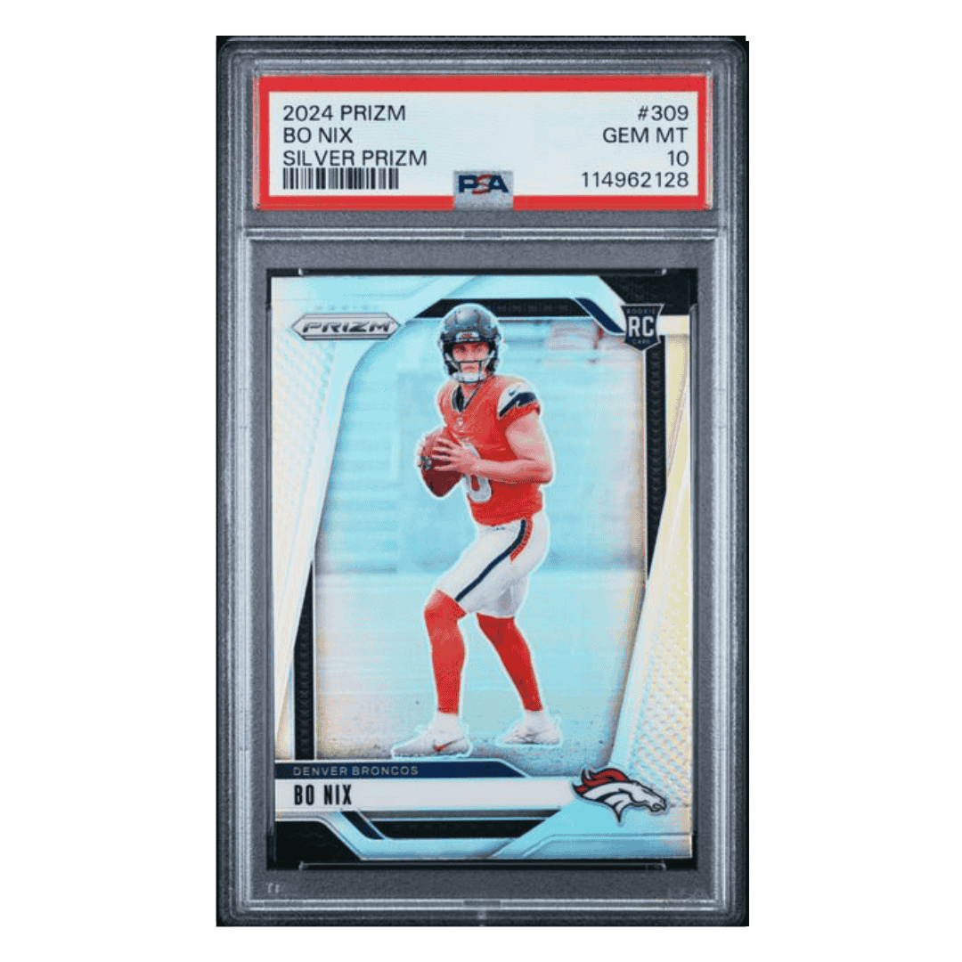 Bo Nix PSA 10 2024 Panini Prizm Silver Rookie RC Card #309