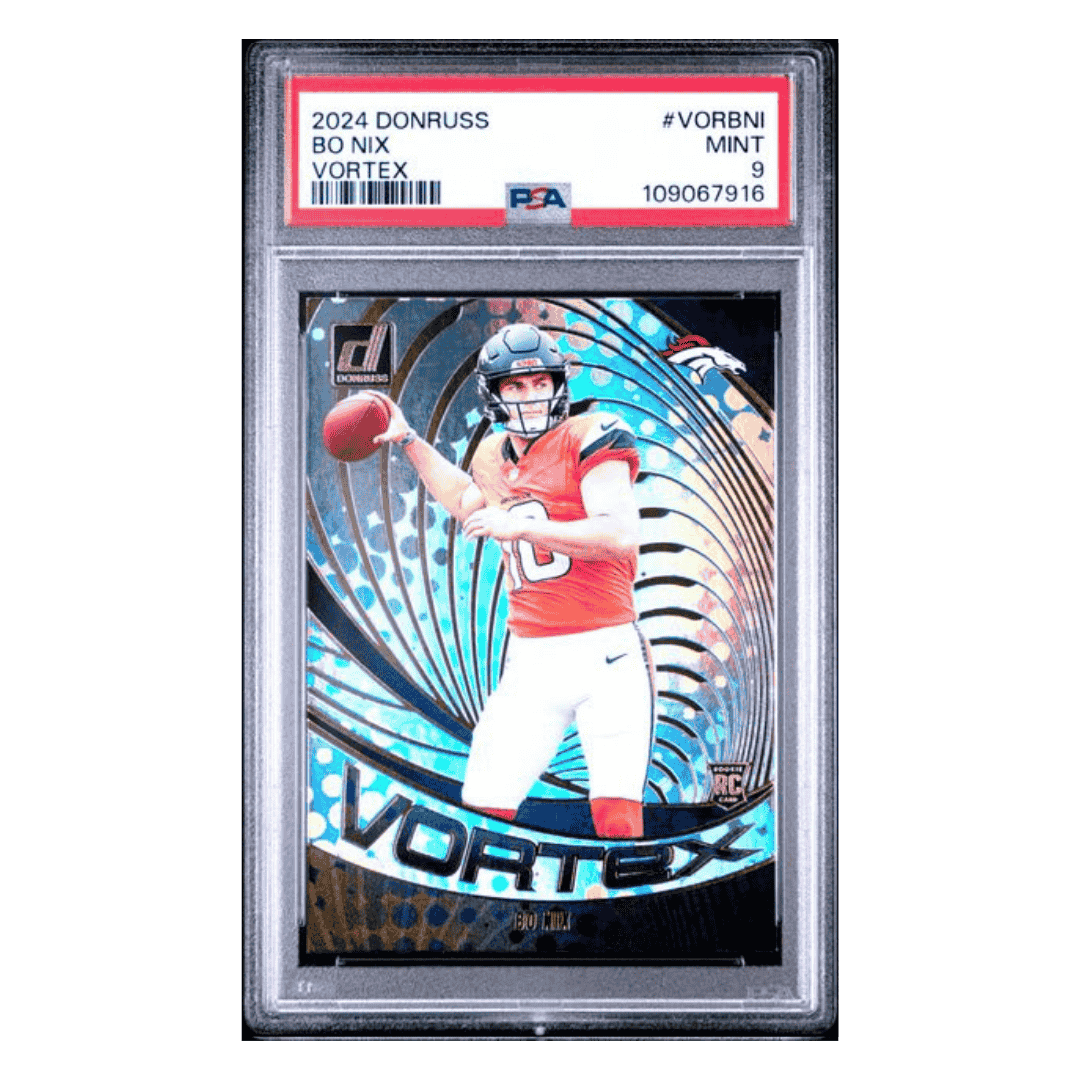 Bo Nix PSA 9 2024 Panini Donruss Vortex Rookie RC Card #VORBNI