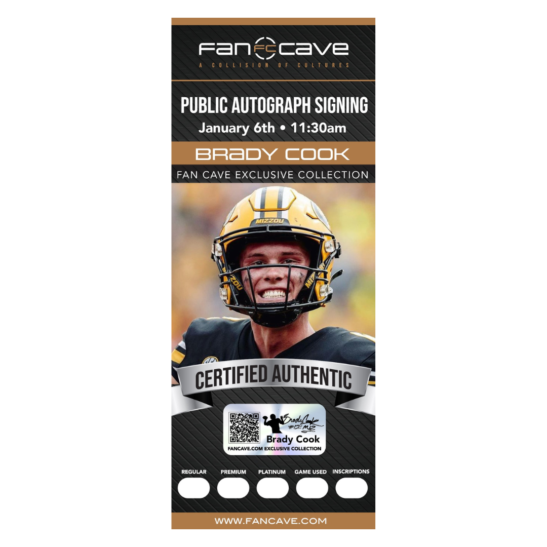 Brady Cook Missouri Tigers Autographed Full Size Sailor Tiger Speed Rep Helmet w/ "23 Cotton Bowl Champs & MVP" Inscription - JSA COA