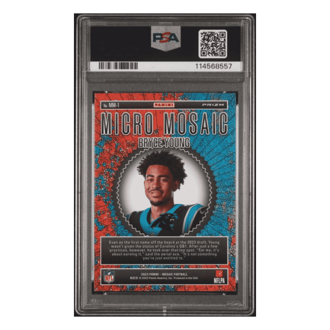 Bryce Young PSA 10 2023 Panini Mosaic Micro Mosaic Rookie RC Card #MM1