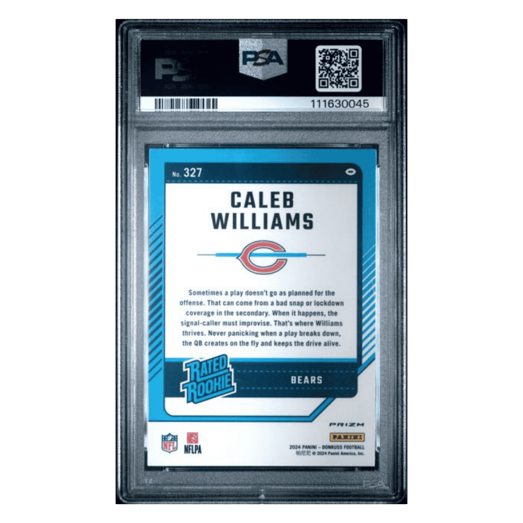 Caleb Williams PSA 10 2024 Panini Donruss Optic Preview Red & Green Rated Rookie Card #327