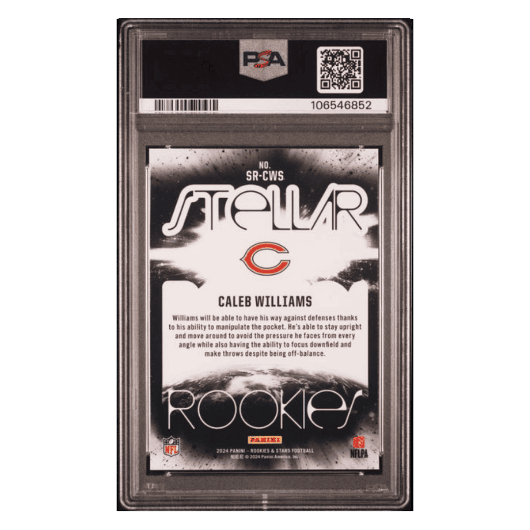 Caleb Williams PSA 9 2024 Panini Rookies & Stars Stellar Rookies Card #SRCWS